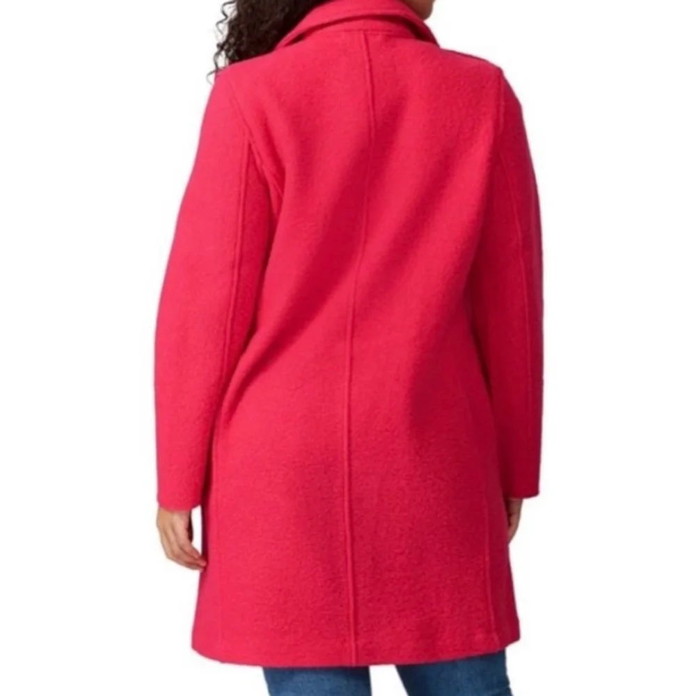 Women's J.Crew Pink Italian Boiled Wool and Two button Pea Coat 00P - Picture 2 of 5